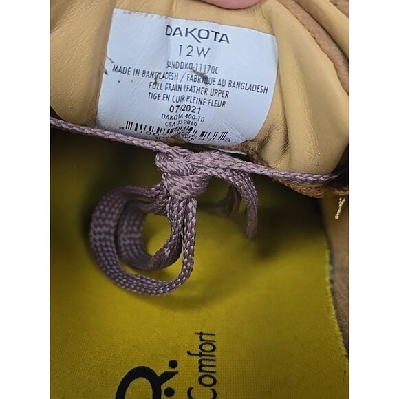 DAKOTA Men's Aluminum Toe Composite Plate Oxford Safety Shoes 1117QC Brown 12W - Picture 8 of 8